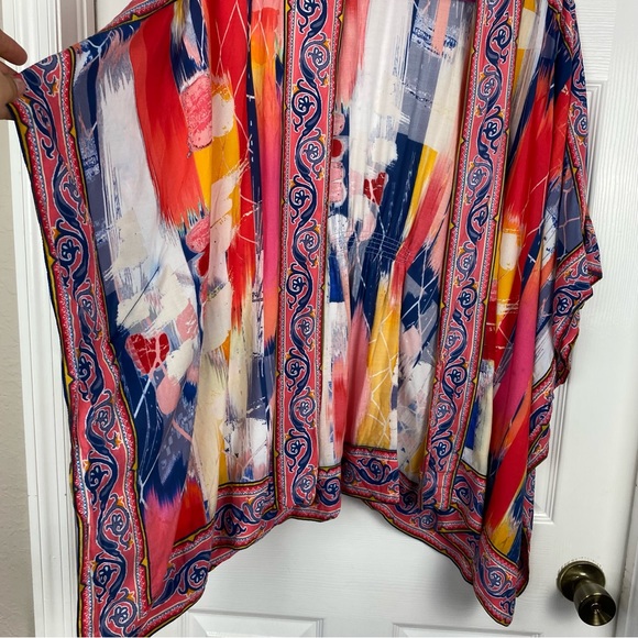Tolani Collection Open Front Colorful Kimono Cardigan - Picture 2 of 6